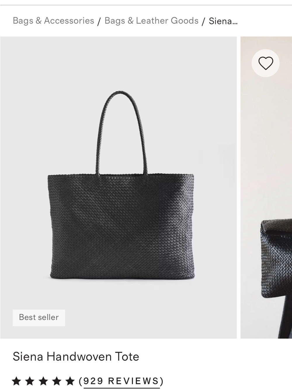 Quince Black Handwoven Siena Tote